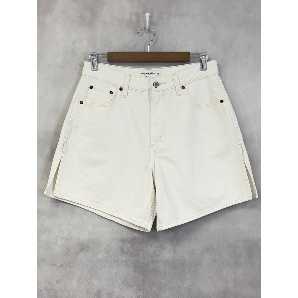 High-Rise Cream Denim Women’s Shorts